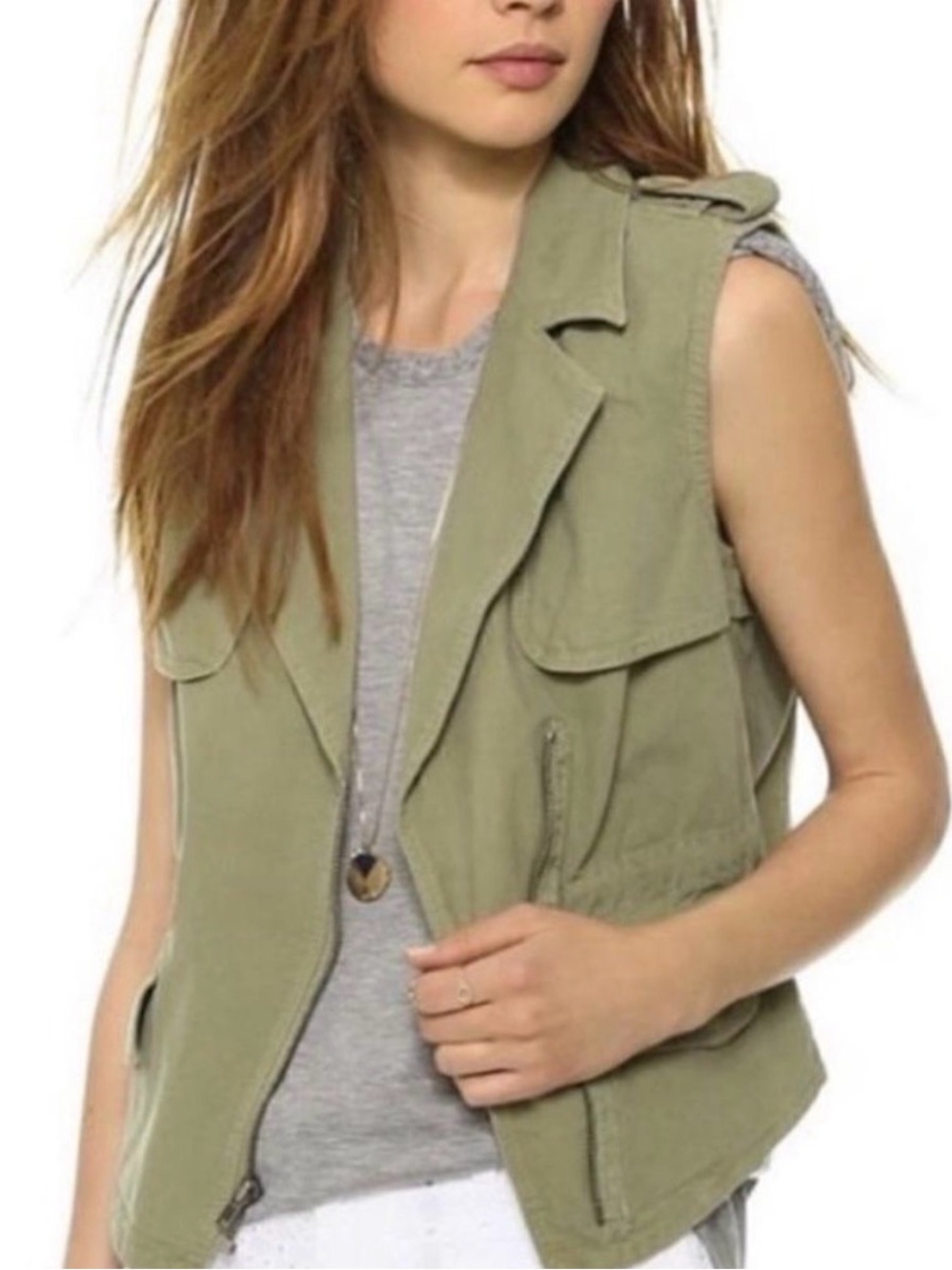 Madewell Safari Utility Vest Army Green SX XS